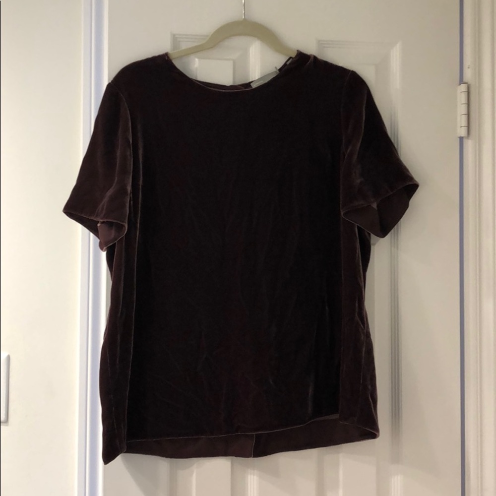 Vince burgundy velvet top